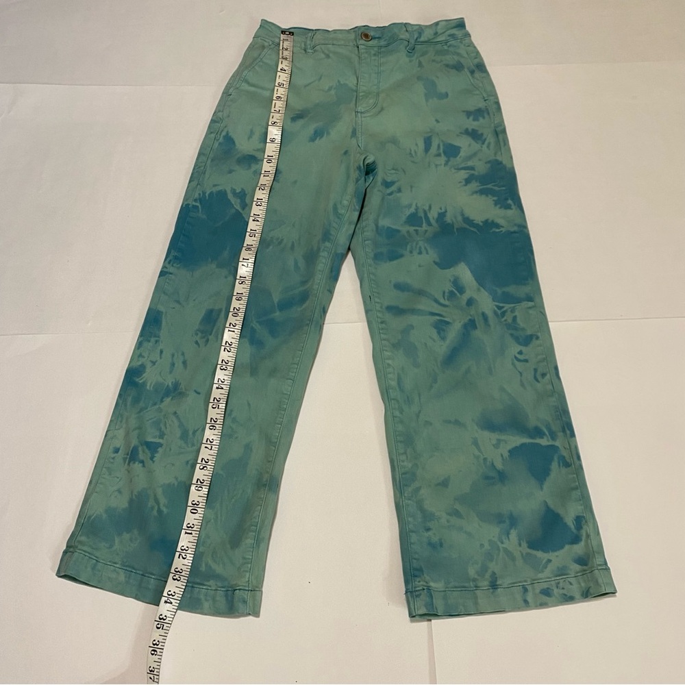 Cosmic Blue Love Green Tie-Dye Wide-Leg Pants - Picture 6 of 9